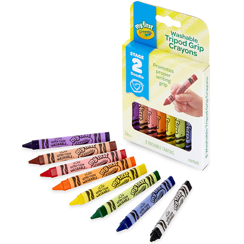 MFC Washable Triangular Grip Crayons 8 Count　71662114602